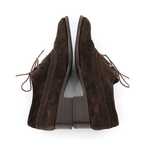 BALLY Valisa Retro 90s Square Toe Dark Brown Suede Lace-up Oxford Shoes - Picture 6 of 11